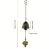 1pc, Creative Japanese Cast Iron Wind Chime Hanging Decoration, Metal Retro Hanging Leaf Bell, Balcony Outdoor Garden Hanging Decoration, Camping Ble