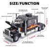 Semi Truck Toys for Boy Heavy Trucks,Metal Diecast Trucks Model Pull Back Cars with Light and Sound,Truck and Trailer Toys for Boys,Toy Trucks for Bo