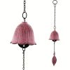 1pc, Creative Japanese Cast Iron Wind Chime Hanging Decoration, Metal Retro Hanging Leaf Bell, Balcony Outdoor Garden Hanging Decoration, Camping Ble