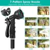 25FT/50FT/100FT Heavy Duty Stainless Steel Garden Hose Garden Watering Kit Metal Water Hose with 2 Nozzles 12 Patterns Flexible Extendable Kink Tangl