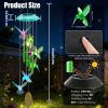 Solar Wind Chime with Aluminum Tubes 7 Color Changing Wind Chime for Outside IP44 Waterproof Outdoor Garden Yard Decor Spring Summer