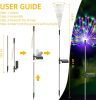 Outdoor Solar Lights, 4 Pack Solar Garden Light with Bigger Lily Flowers, Waterproof 7 Color Changing Solar Lights Outdoor - Bigger Panel for Patio Y