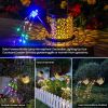 Solar Lanterns Outdoor Waterproof,Metal Watering Can Garden Decor Ornaments,Yard Art Hanging Path Lights,Outside Patio Decorations,Gardening Birthday