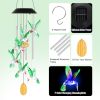 1Pc/2Pcs Options -- Solar Hummingbird Wind Chime with Aluminum Tubes 7 Color Changing Wind Chime for Outside IPX4 Waterproof Outdoor Garden Yard Deco