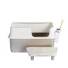 Stainless Steel Cat Litter Box with Lid, Extra Large Litter Pan with High Sides for Big Cats, Kitty Litter Box with Pedal Filter and Scoop, No Odor,