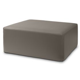 Jaxx Fairlie Couch Ottoman  Oversized Square Foam Coffee Table Ottoman 36" Premium Faux Leather (Color: GUNMETAL)