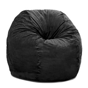 Jaxx 4 ft Round Bean Bag Chair for Adults (Color: Black)