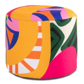 Jaxx Spring Indoor / Outdoor Bean Bag Pouf Ottoman (Color: Zuri Multicolor Pattern)