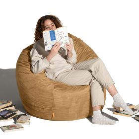 Jaxx Basics 4 Foot Large Adult Bean Bag Chair  Oversized with Filler (Color: Beige)