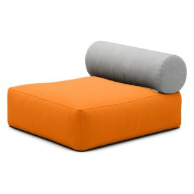 Jaxx Tybee Large Outdoor Lounge w/ Bolster and Ottoman (Color: Sunbrella Tangerine)