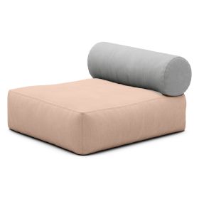 Jaxx Tybee Large Outdoor Lounge w/ Bolster and Ottoman (Color: Sunbrella Petal)