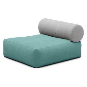 Jaxx Tybee Large Outdoor Lounge w/ Bolster and Ottoman (Color: Sunbrella Breeze)