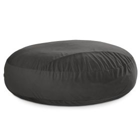 Jaxx 7 Foot Cocoon 2 in 1 Convertible Bean Bag Bed & Large Bean Bag Chair for Adults (Color: Lush Velvet Black)