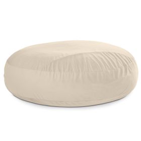 Jaxx 7 Foot Cocoon 2 in 1 Convertible Bean Bag Bed & Large Bean Bag Chair for Adults (Color: Lush Velvet Ivory)