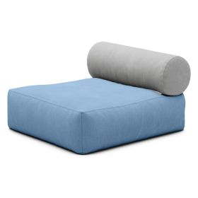 Jaxx Tybee Large Outdoor Lounge w/ Bolster and Ottoman (Color: Sunbrella Ocean)